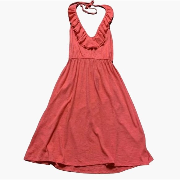 Express Women's Size Small Pink Ruffle Halter Dress New without Tags 60% Cotton, - Picture 2 of 6